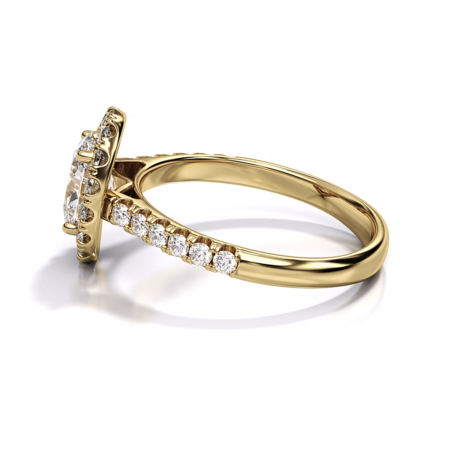 Ascona Oval Diamond Halo Ring