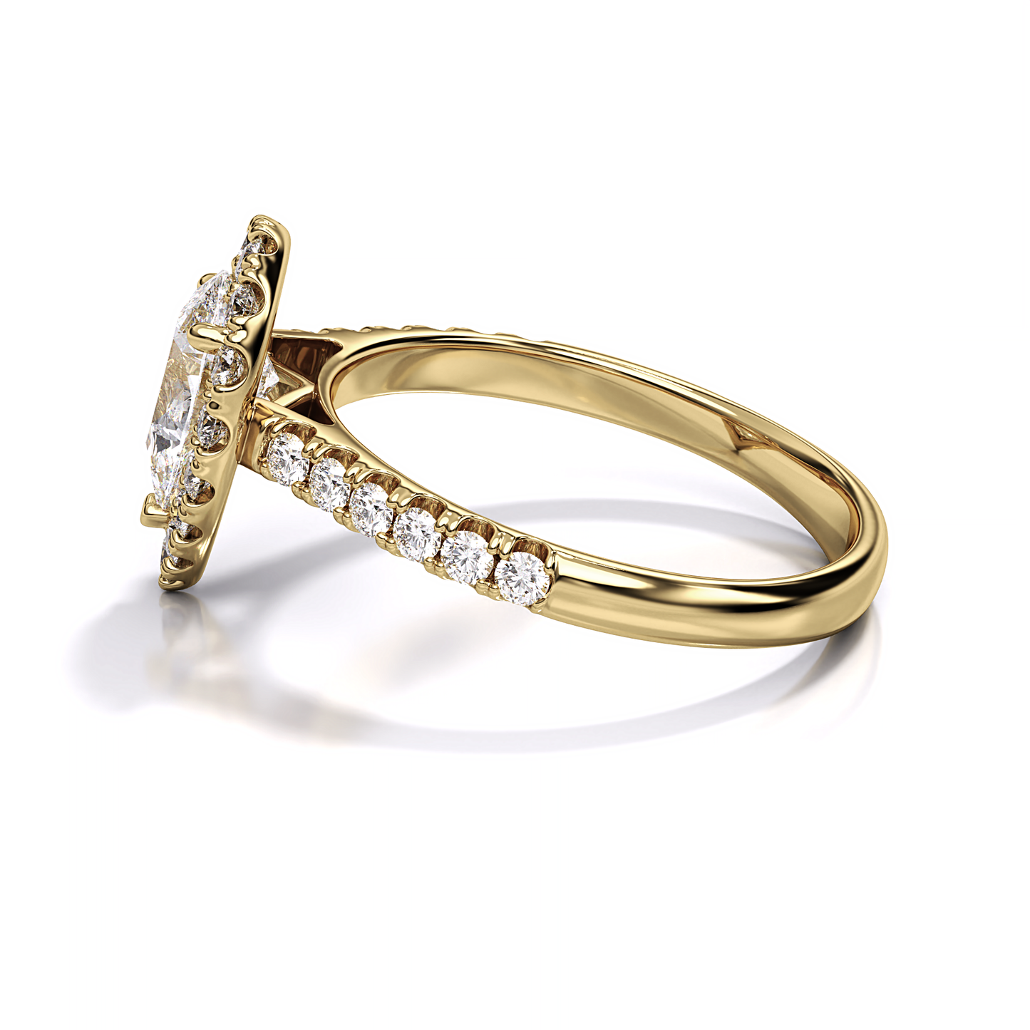 Ascona Pear Diamond Halo Ring