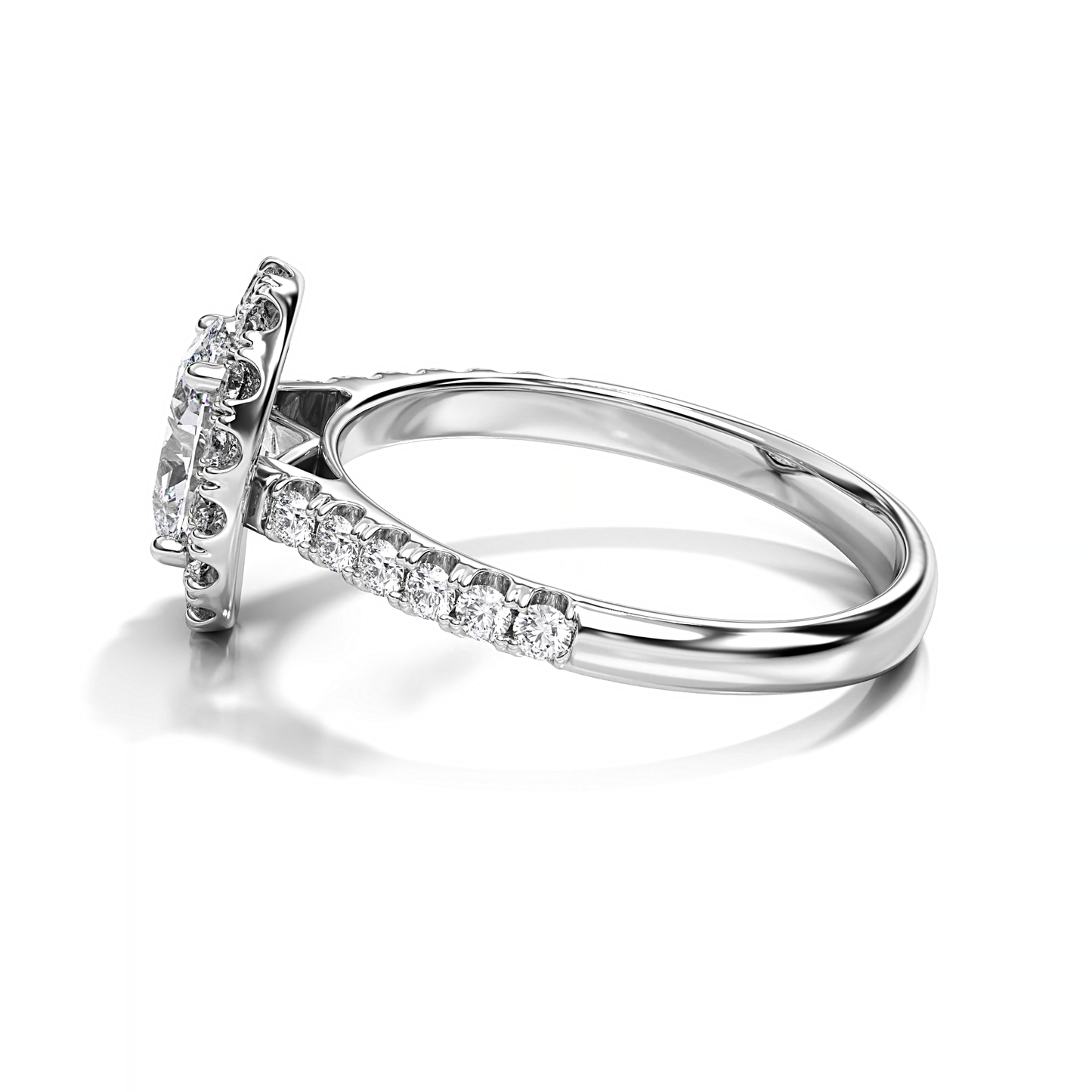 Ascona Oval Diamond Halo Ring