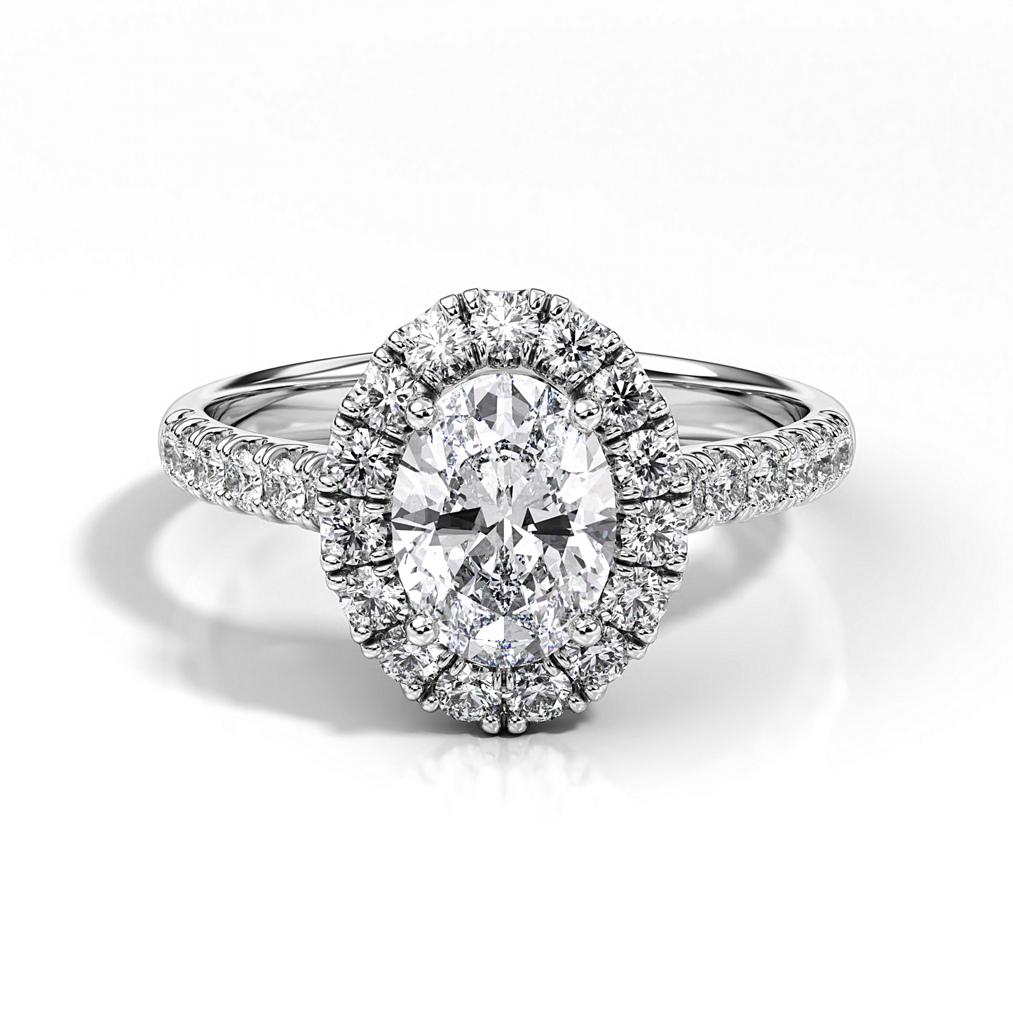 Ascona Oval Diamond Halo Ring