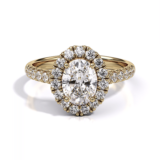 Ascona Oval Diamond Halo Ring